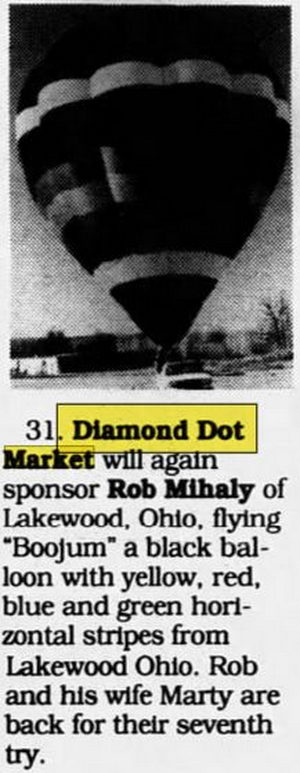 Diamond Dot Market - Jun 14 1995 Balloon Sponsor